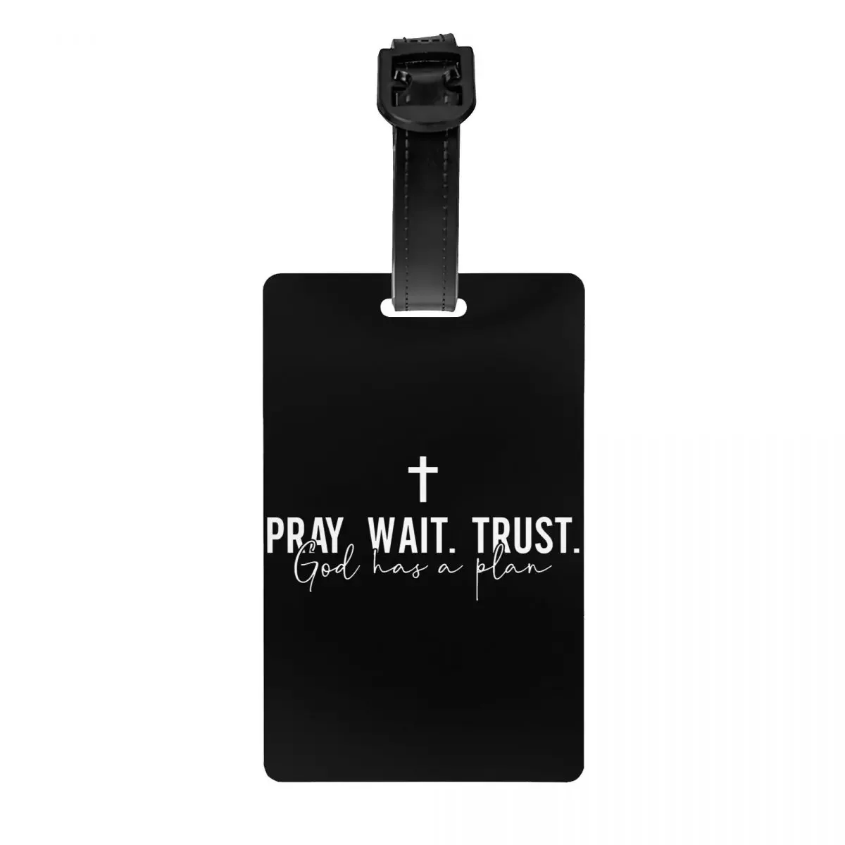 Pray Wait Trust Luggage Tags for Suitcases Christian Quote Privacy Cover ID Label