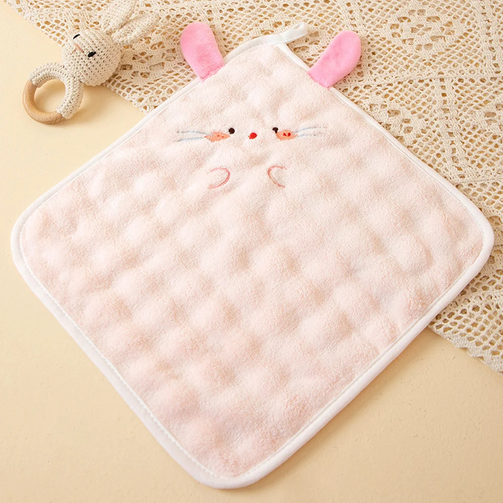 3PCS Kids Coral Fleece Hand Towels Soft Absorbent Cartoon Animal Washcloths for Boys Girls Bathroom Kindergarten
