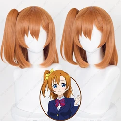 Anime Honoka Kousaka Cosplay Wig Kosaka Honoka 40cm Orange Ponytail Wigs Heat Resistant Synthetic Hair