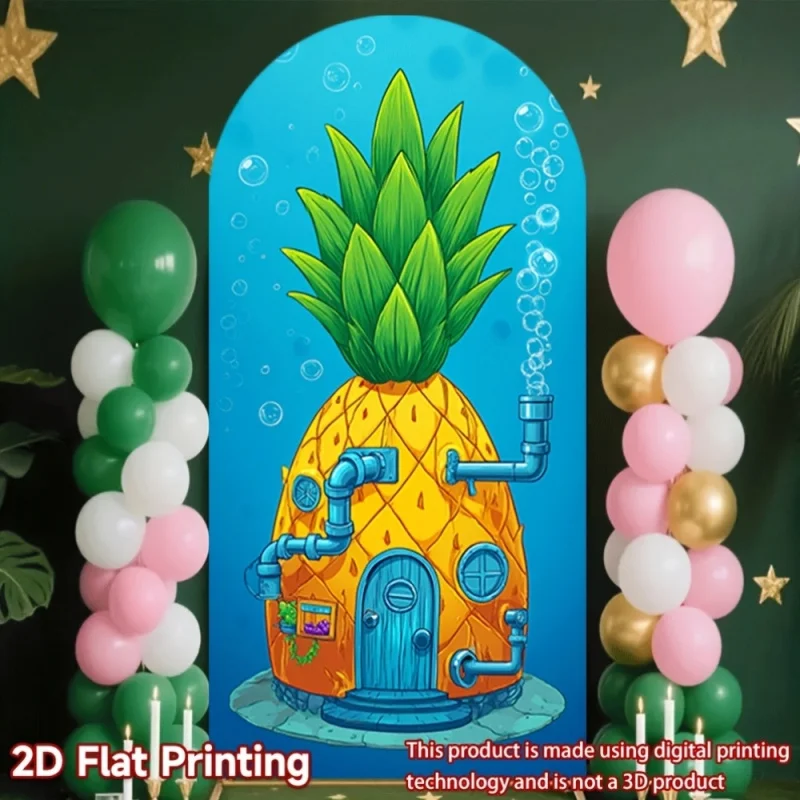 VIKAMA Pineapple Submarine gewölbter Hintergrund für Kindergeburtstagsfeiern, dekorative Hintergründe und Fotohintergründe