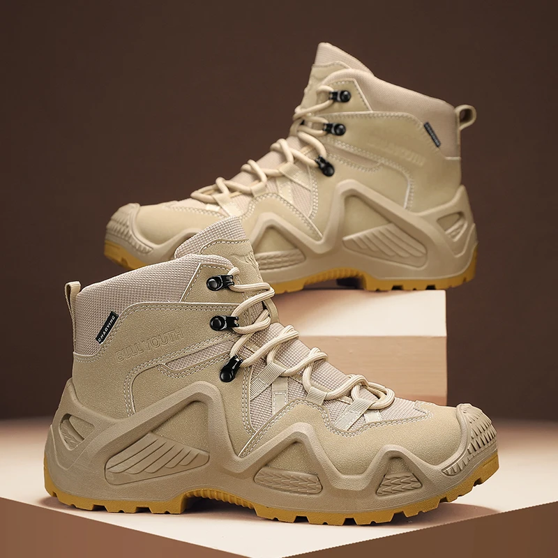 

Men's Combat Tactical Boots Waterproof Outdoor Hiking Ankle Work Boots Hiking Military Intervention Safety Shoes