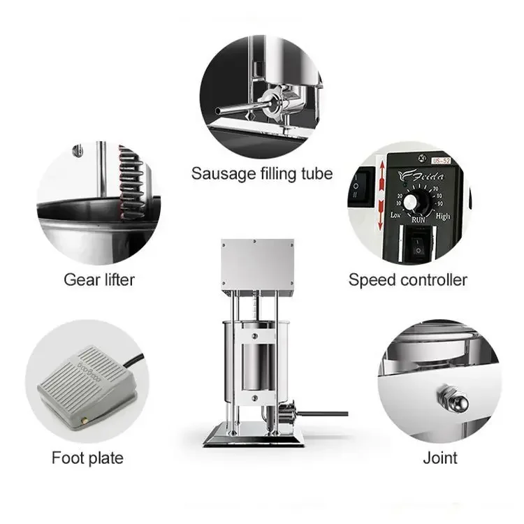 Professional sausage roll making machine small pneumatic quantitive sausage filling machine