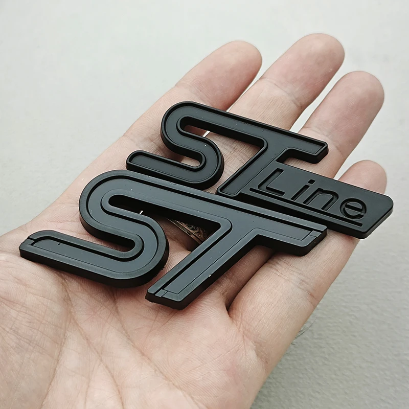 ثلاثية الأبعاد سيارة معدنية التصميم شعار STLine ST الخلفي الجذع شارة الجبهة مصبغة شعار لفورد فوكس فييستا مونديو الهروب الملحقات الخارجية #6