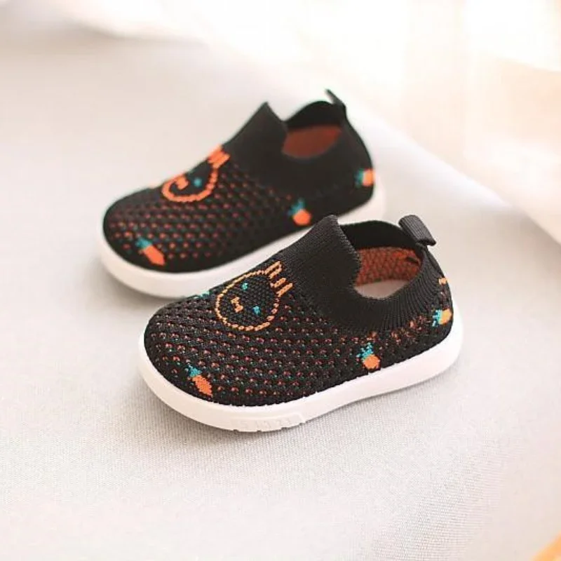 Unisex Baby Tennis Shoes Toddler Knitted Breathable Sneakers Kids Soft Sole Anti-slip Sock Shoes Mesh Slip on First Walkers