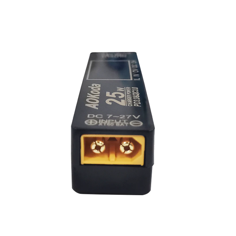 AOKoda-Adaptador convertidor de corriente xt60 a USB, batería Lipo rápida PD3.0, enchufe Xt60 a T para batería de modelo de avión de juguete