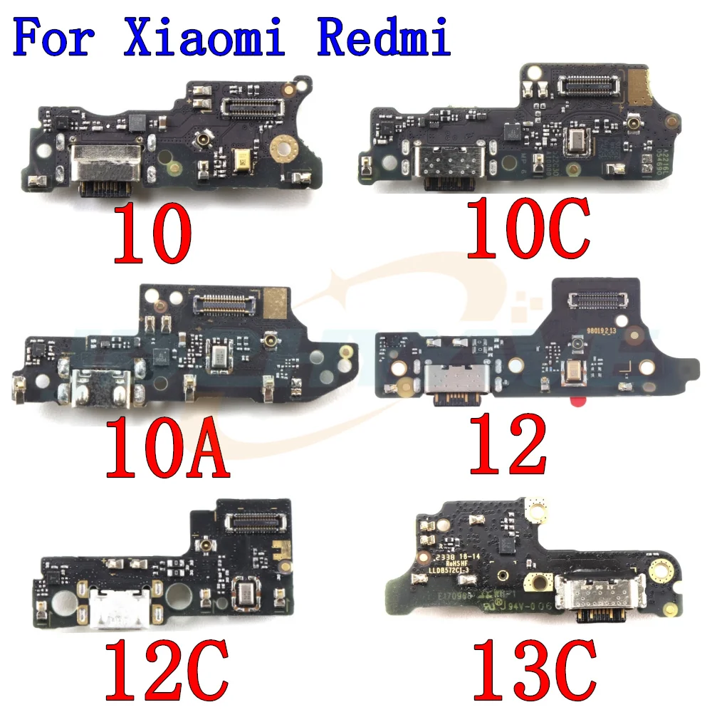 USB Fast Charging Port Dock Charger Plug Connector Board Flex For Xiaomi Redmi 13C 12 12C 10C 10A 10