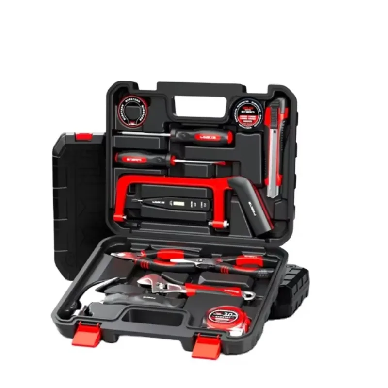 

Electric multi-functional household tool set promotion, custom-made samples, pliers and hammers for hard box packaging