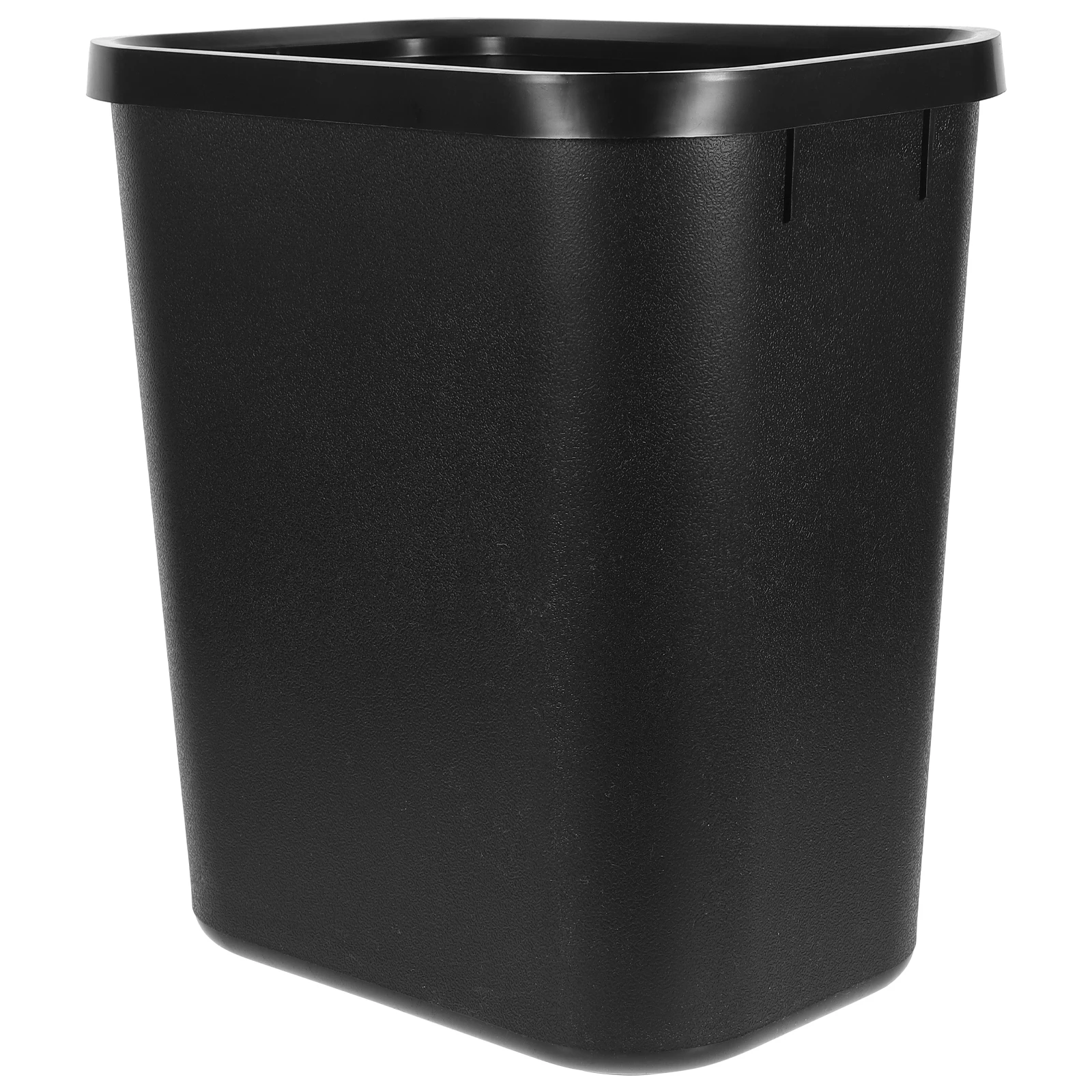 

13 Quart 4 Gallon Space Saving Trash Can Black Plastic 15L Kitchen Office Dorm Garbage Can Large Capacity Rubbish Bin Under Desk