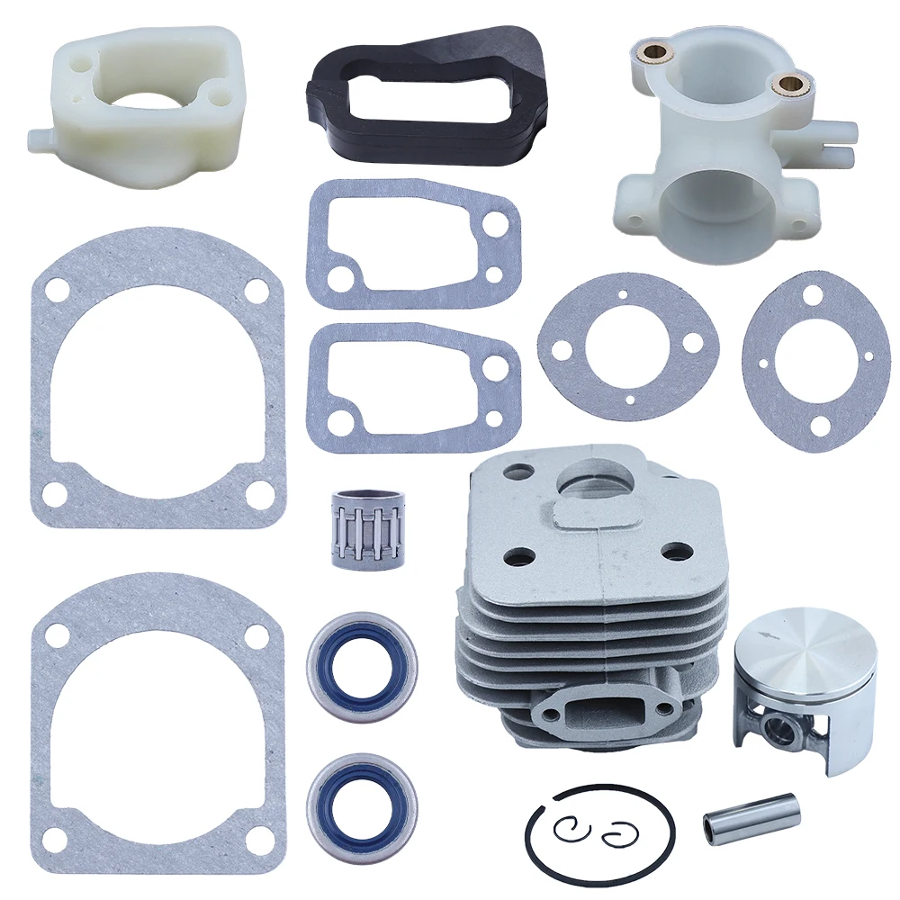 52mm Cylinder Piston w/Muffler Intake Gaskets Needle Bearing Kit for Husqvarna 268 272 272XP 268XP 61 268K