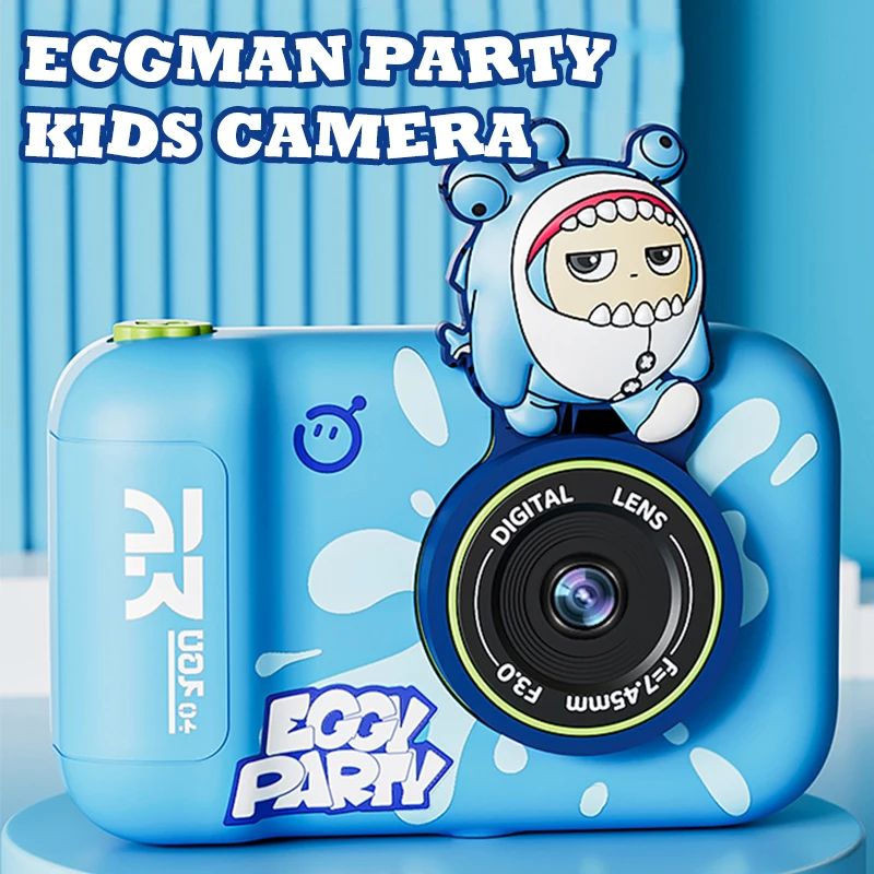 EggyParty Kids Camera 180° Flip Lens 2.4-inch IPS Animation Peripherals High-Definition Digital Camera Birthday Girl Toy Gift