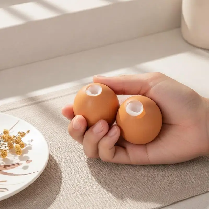 1Pcs Crack Egg Silicone Squeeze Toy Realistic Soft Fidget Stress Ball Portable for Kids Party Favors Classroom Rewards