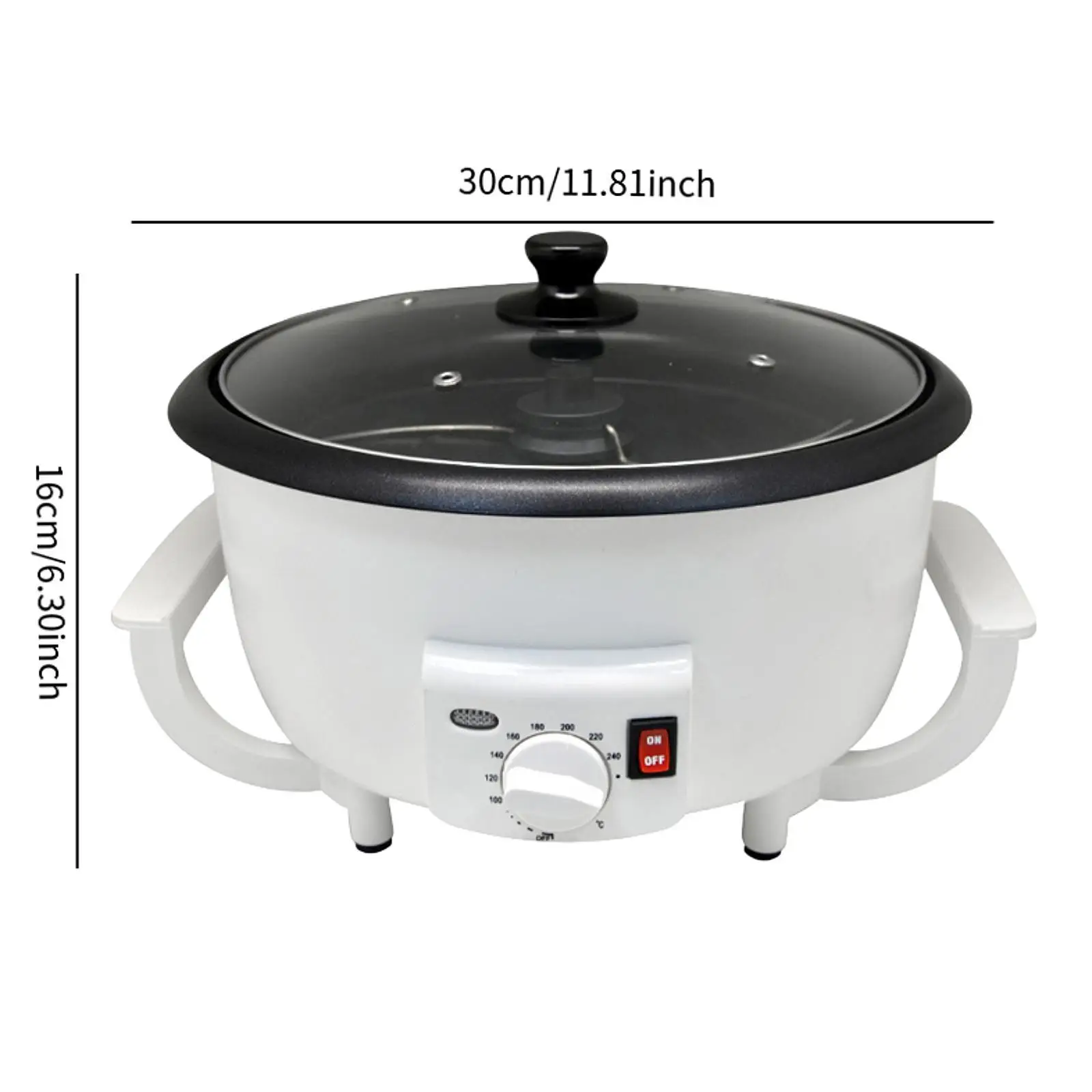 محمصة حبوب البن الكهربائية 0-240 ° ماكينة تحميص القهوة الكهربائية بقدرة 220 فولت لضبط درجة الحرارة C لمتجر الخبز والفواكه المجففة المنزلية