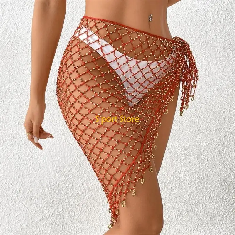 U2JB Fashion Beach Cover Up for Women Triangle Shawl Irregular Skirt Ladies Sarongs Cover Up Stylish Beach Skirt Beachwear