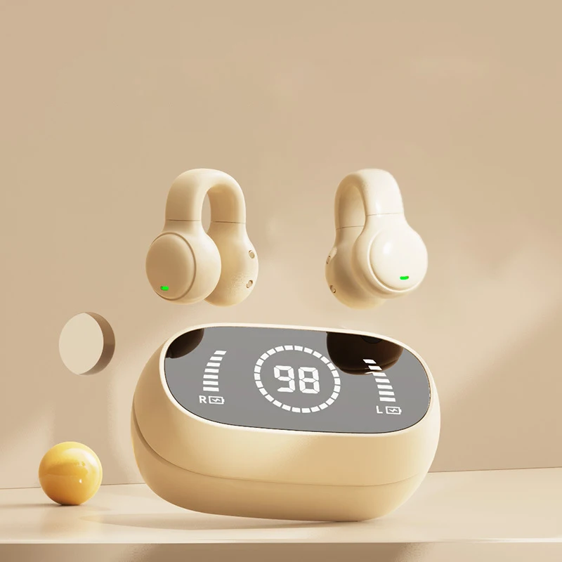 หูฟังบลูทูธ Bone Conduction คุณภาพสูงไม่อยู่ในหู M47 ไร้สายกีฬาคลิปหู TWS หูฟังสมาร์ท