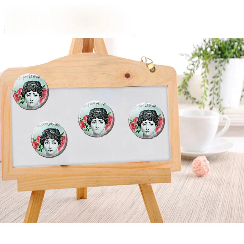 Home Decor 30MM Glass Fridge Stickers Magnet Decoration Art Women In Famous Paintings Refrigerator Magnets