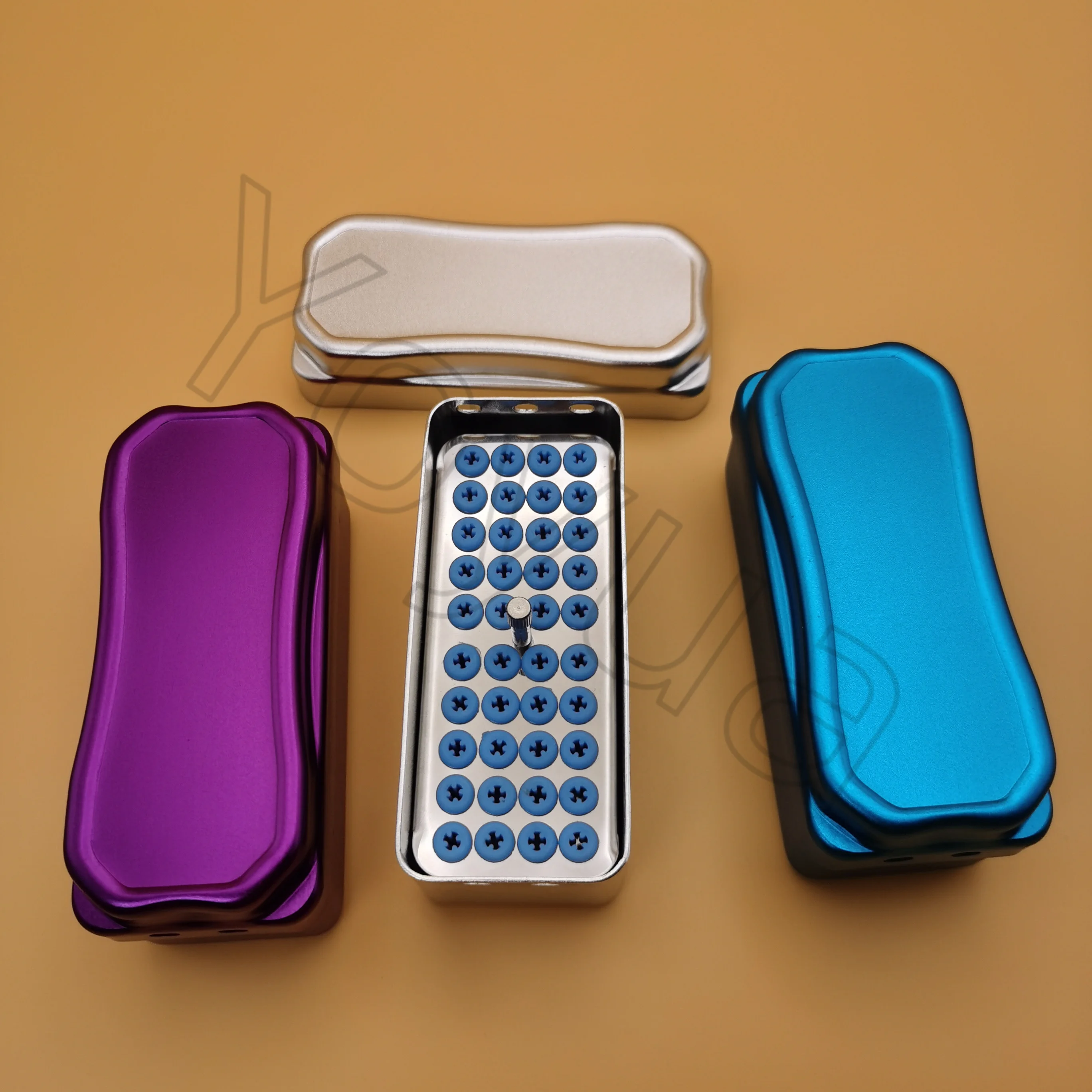 3pcs 40 Holes Dental Disinfection Instrument Holder Box Autoclave Sterilizer Case Burs For Oral Care Tools