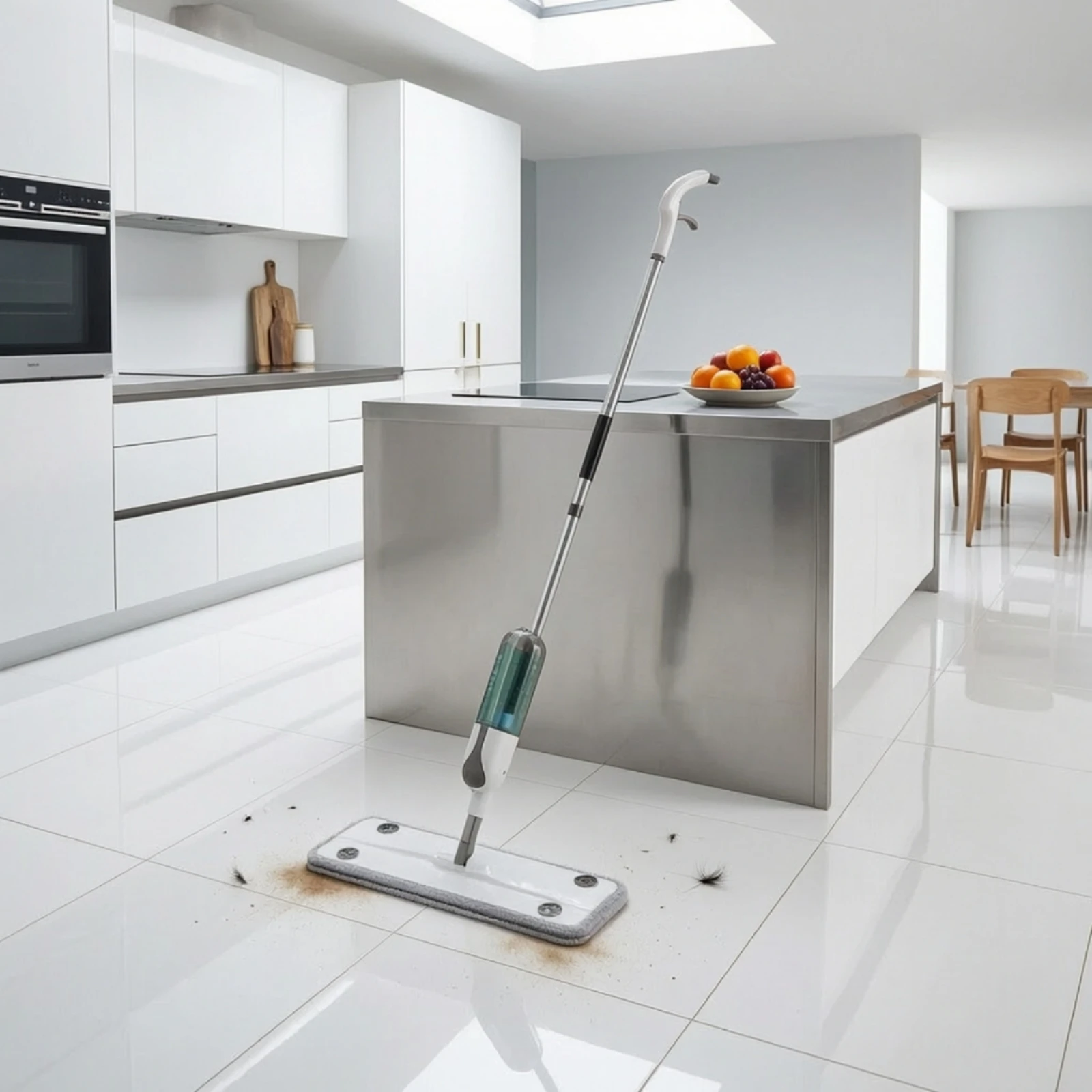 Spray Flat Mop Refillable Flat Mop with Sprayer Ergonomic Long-Handled for Hard Floors, Home