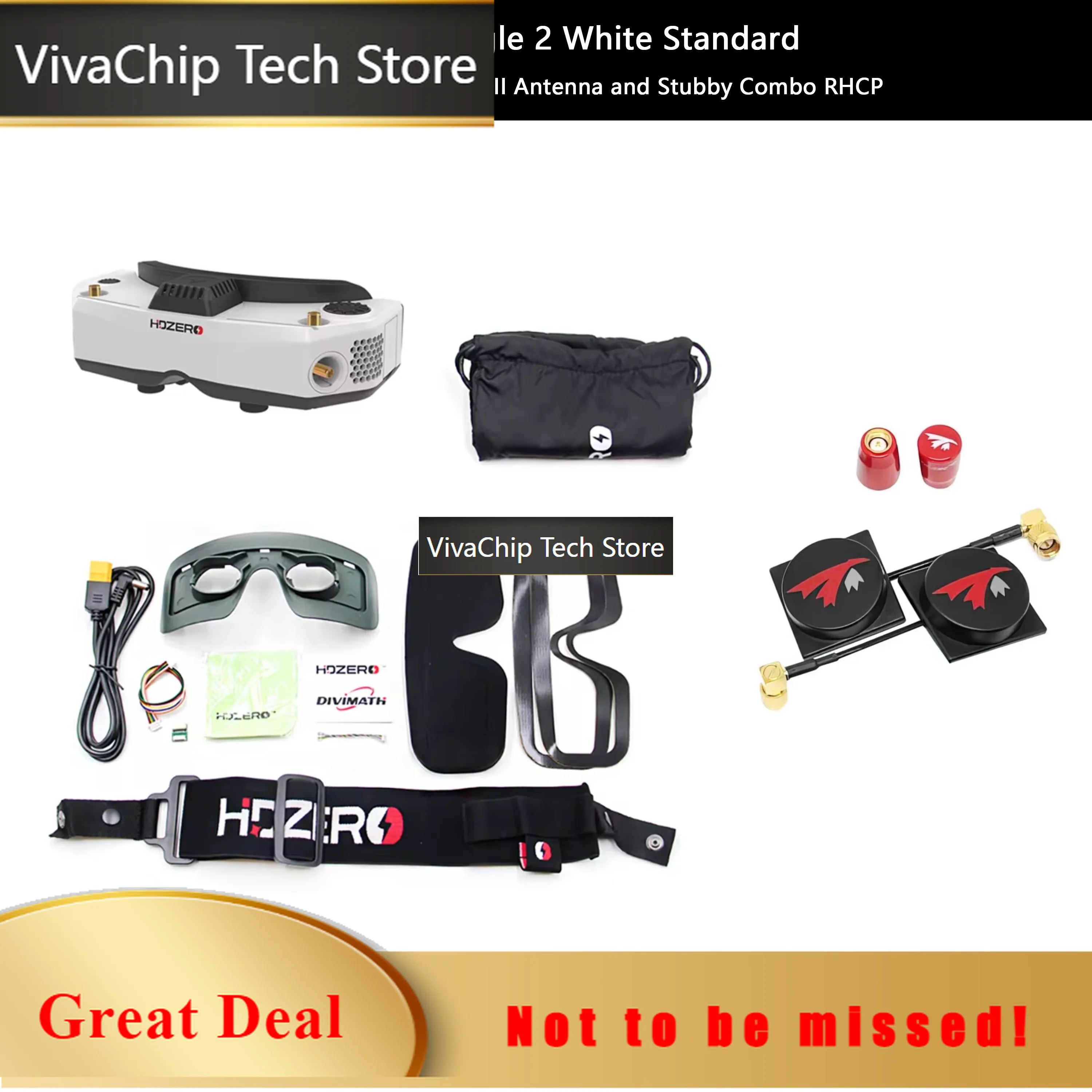 VivaCTHDZero Goggle 2 HD Digital Video Transmission Goggles Low Latency Customized Lenses