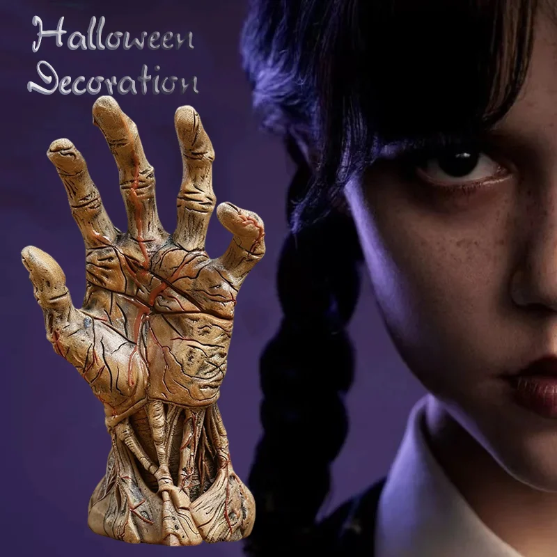 Wednesday Addams PVC Things Hand Cosplay Addams Family Figurine Home Decor Desktop Crafts Halloween Party Costume Props Toys