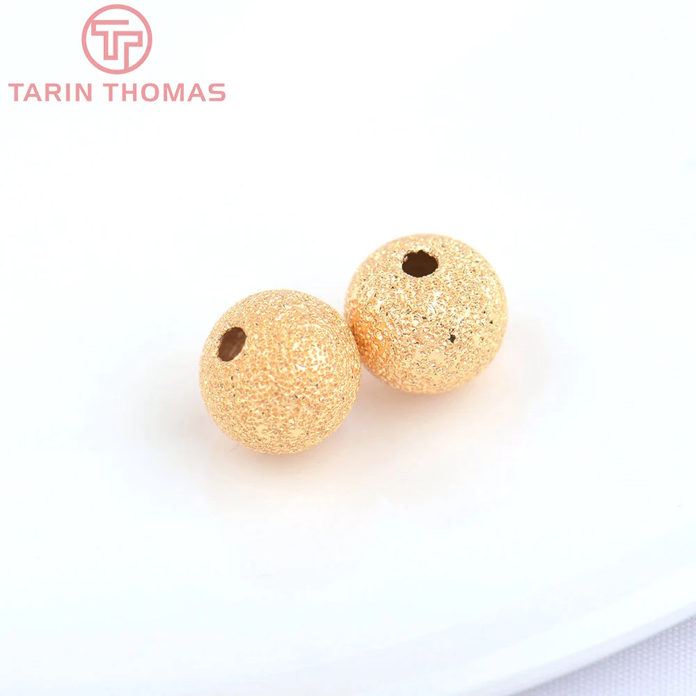 (3516)20PCS 3MM 4MM 5MM 6MM 24K Gold Color Plated Brass Matte Round Beads High Quality Diy Jewelry Accessories