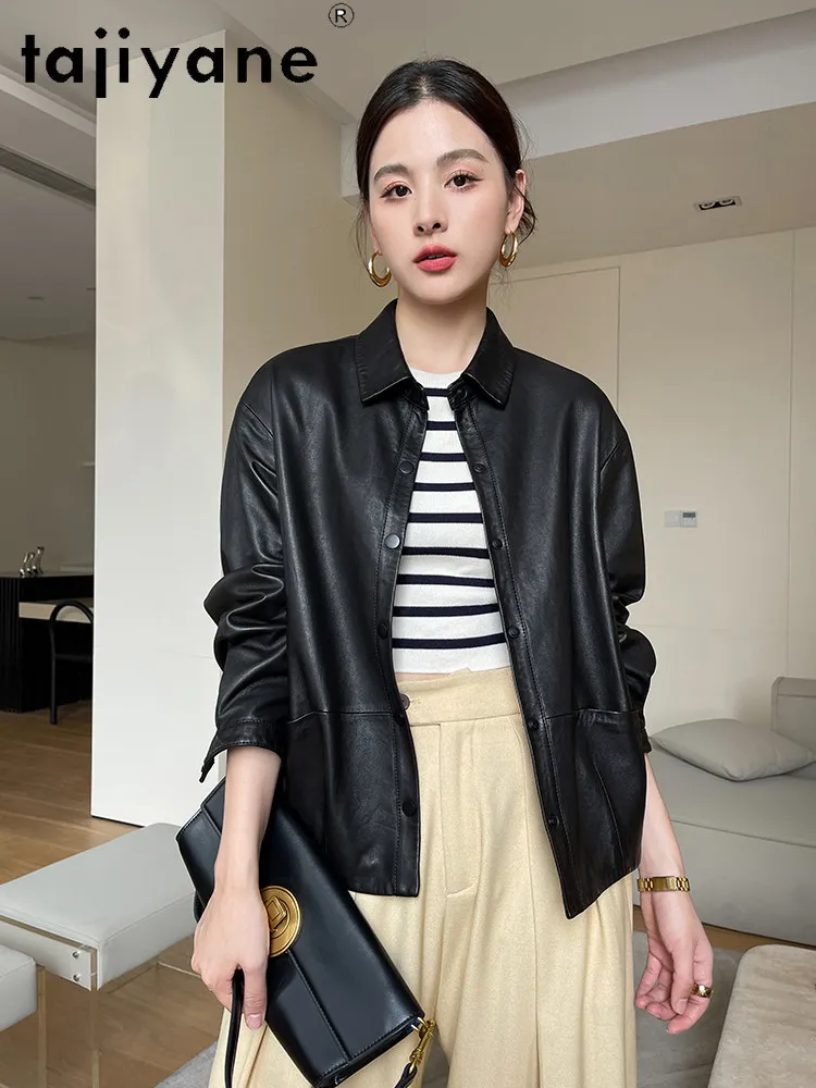 TAJIYANE Women's Sheepskin Leather Jackets Short Casual Coat High Quality Genuine Leather Jacket 2026 Autumn Woman Clothes 신상아우터