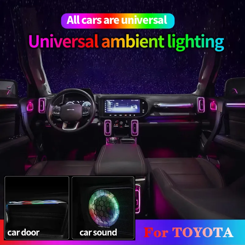 For Toyota GR SPORT RAV4 YARIS CHR HILLIX Camry 213 Color RGB Symphony Car LED  Interior Ambient Light Auto Accessories