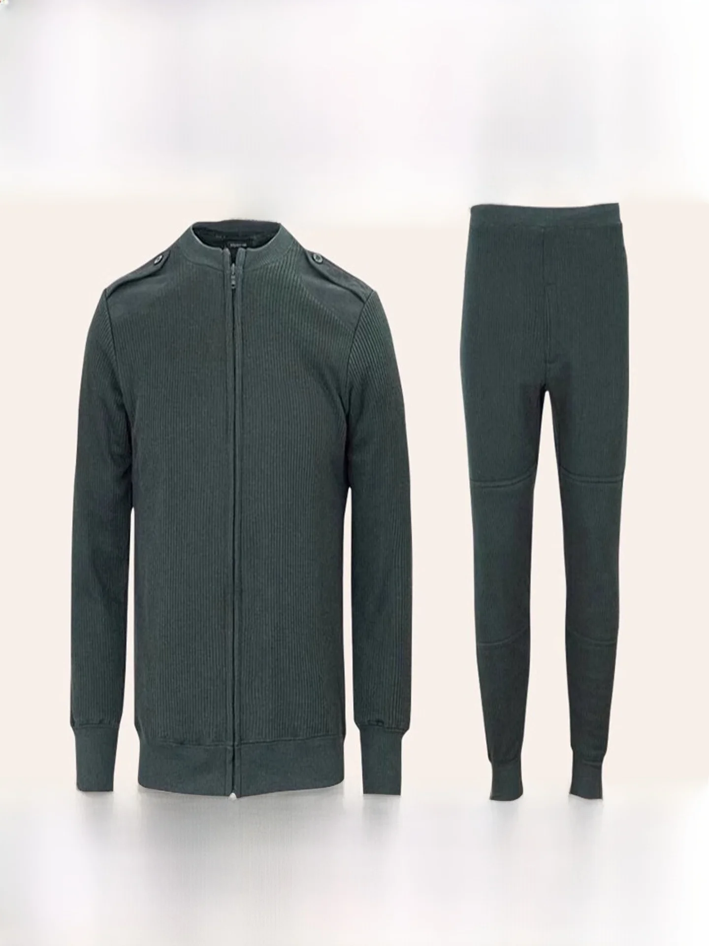 

Men's Winter Fce Jaet And Pants Set Warmth Retention Military een Off-Season Casual Wear Long Sve Regular Fit