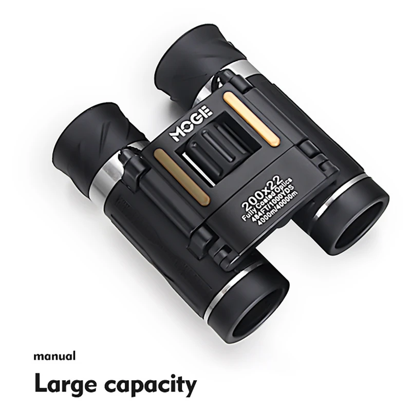 200x22 hd optics baixa visão noturna binóculos telescópio à prova dwaterproof água mini alta ampliação bak4 bolso zoom para a caça de acampamento