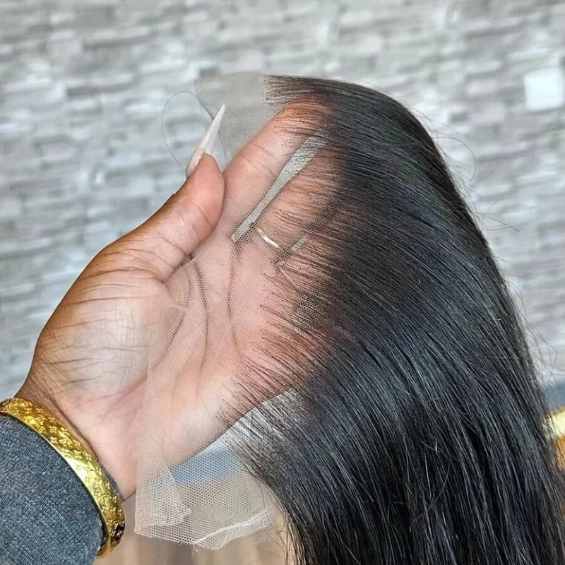 

13x4 Transparent Lace Frontal 180 Density 100% Human Hair For Women Pre Plucked Bleached Knots Brazilian Straight Lace Closure