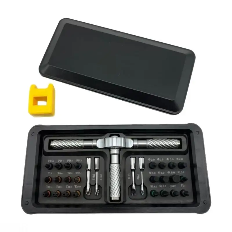 

D08B Professional Grade Ratchet Screwdriver 30 with Functional Bits for Versatiles Applications in Phone and Tablet Repair