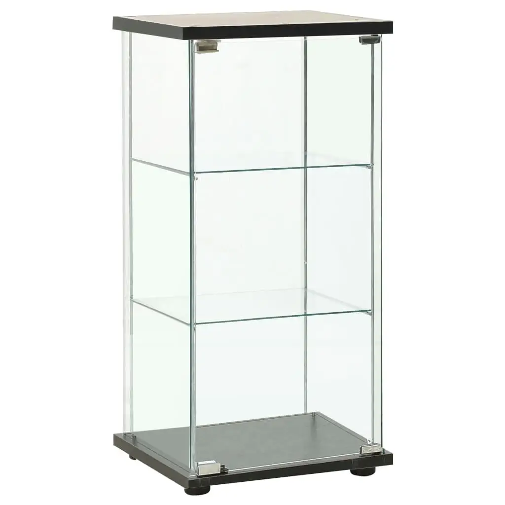 Black Tempered Glass Storage Cabinet - Stylish & Durable Organizer for Home or Office