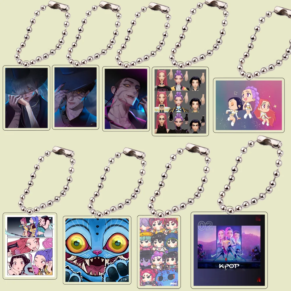 

Anime Kpop Demon Hunters Saja Boys Superstar Mira Rumi Zoe Acrylic Keychain Unters HUNTR/X Baby Self Keyring Huntr-X Bag Pendant