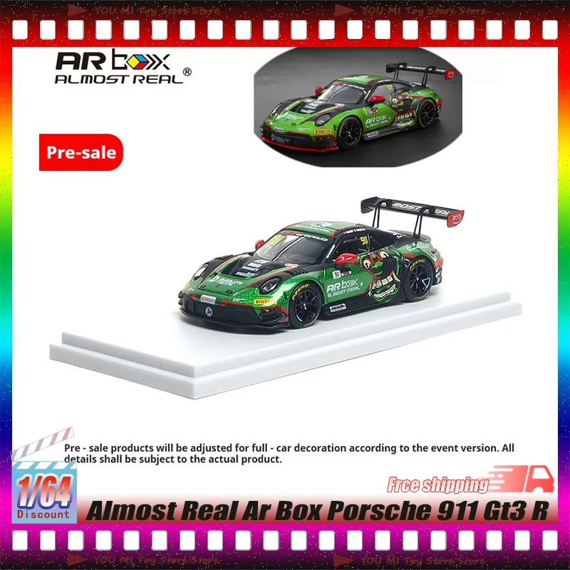 Preventa: Coche a Escala Porsche 911 GT3 R de AR Box 1:64, Modelo Fundido a Presión, Edición Gt World Challenge Asia Cup Mandalika Round 911, Juguetes y Regalos