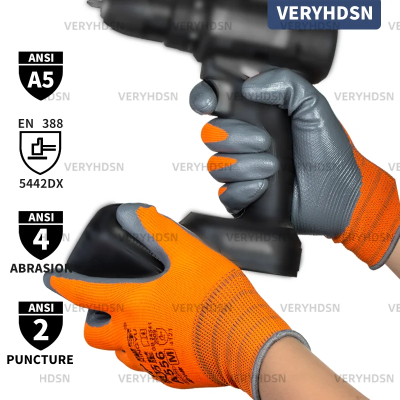 

3pairs Ultra-Thin Work Gloves Knit Wrist Cuff Durable & Breathable Utility Mechanic Working Coating gloves Cut-Resistant