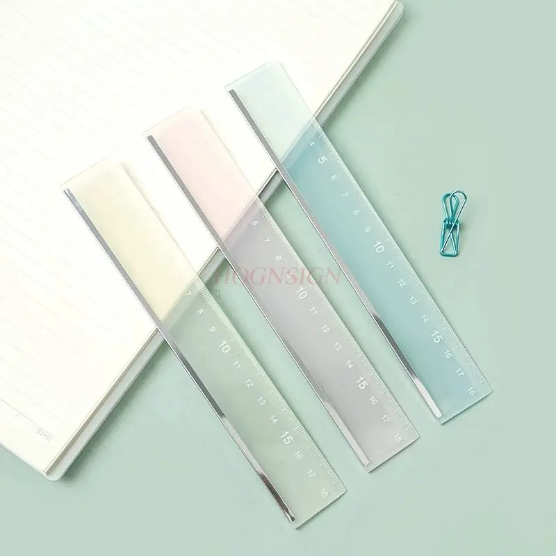 1pcs Student Measurement Scale Drawing Girl Cute Straight Ruler Plastic Cartoon Plastic Ruler