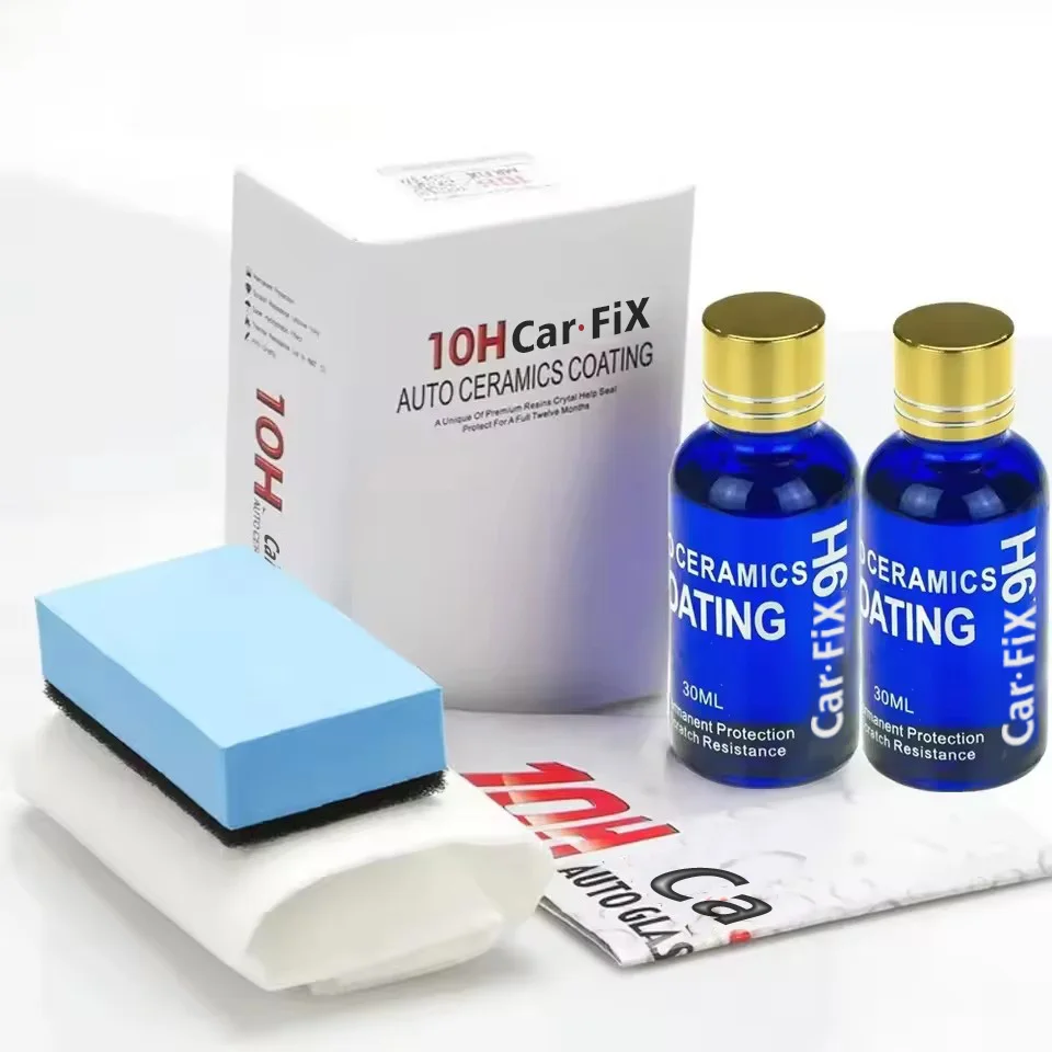 2 Stück 30ml 10H Anti-Kratz Auto-Keramik-Glasbeschichtung Flüssige Hydrophobe Lackpflege Politur Super-Detailbeschichtung für Auto-Styling