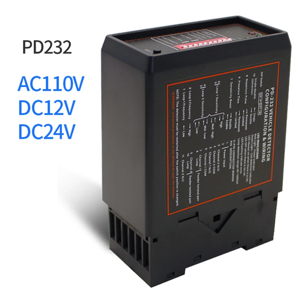 PD232 Dual-Channel Vehicle Loop Detector Sensor With Direction Detection And Adjustable Sensitivity For Parking Lot Gate Openers