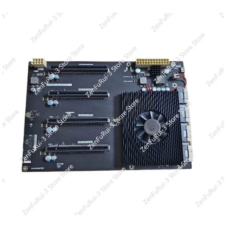 PCIe4.0 expansion baseplate four card GPU dual card slot spacing PEX88080/PEX88096 core