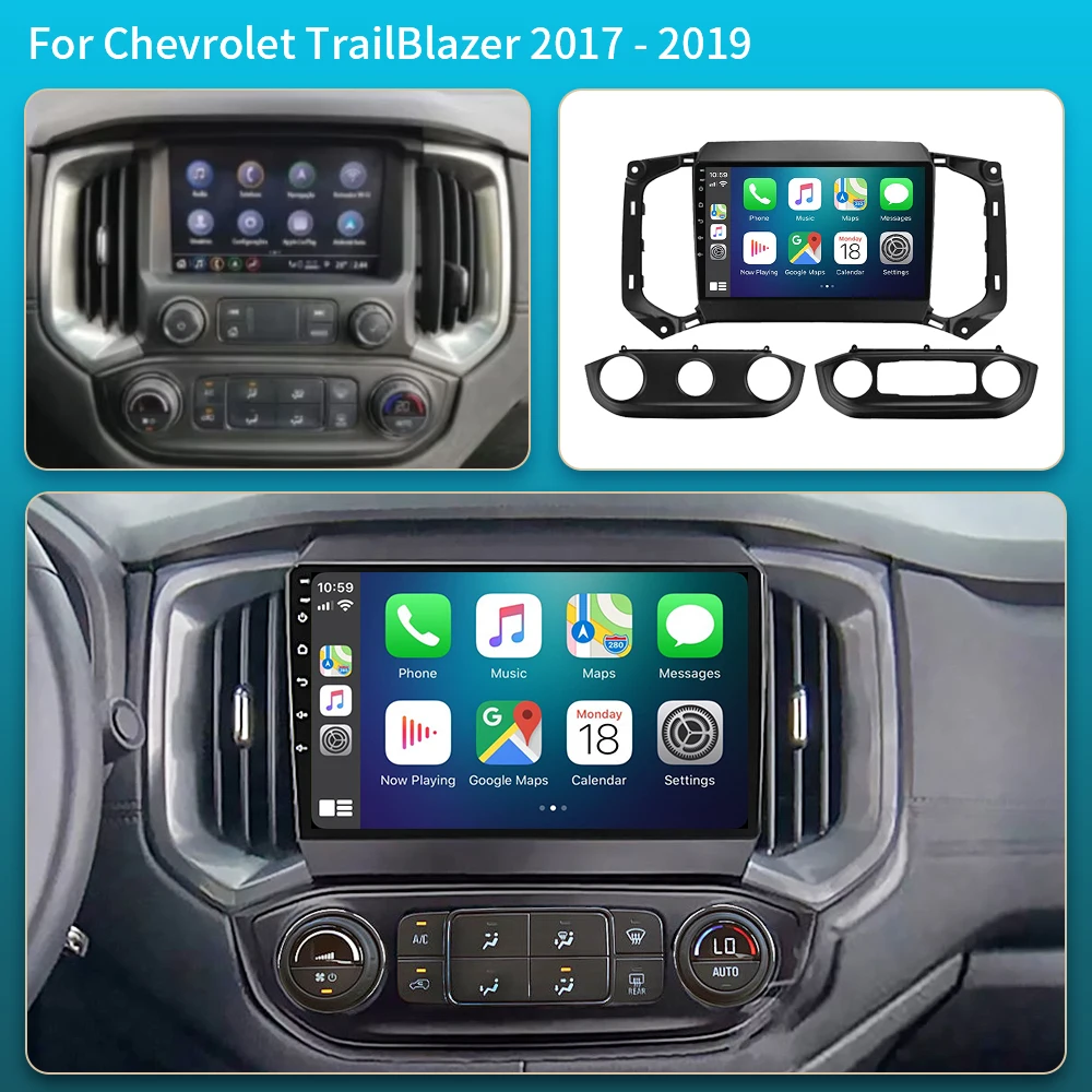Carplay Radio for Chevrolet Trail Blazer 2017-2019 S10 Colorado Isuzu Android 16 Auto GPS Navigation Wifi Stereo 5G WIFI BT DVD
