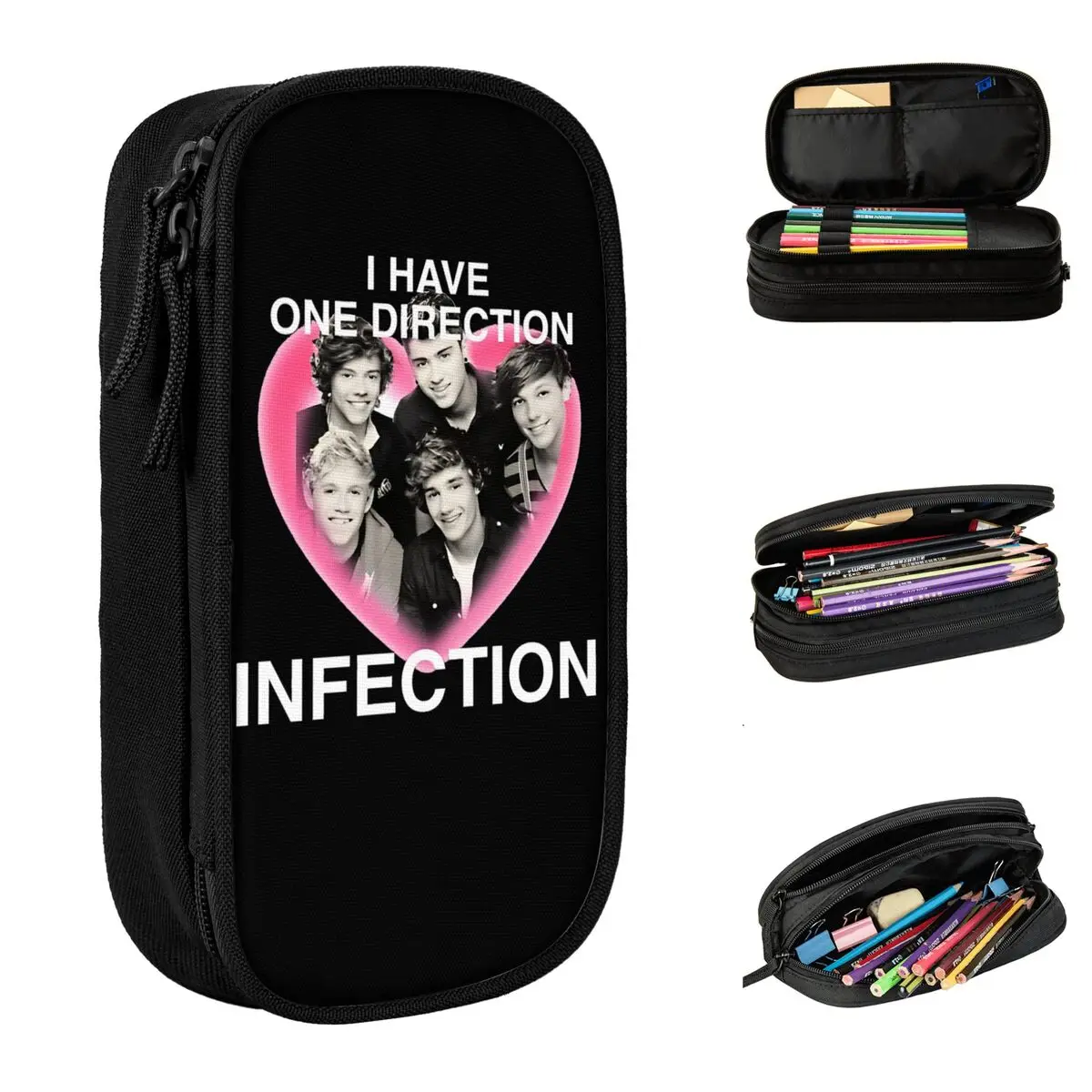 I Have A Ones Music And Directions Infection Pencil Case Lovely Pen Box Bag Kids Large Storage Students School Gift Pencilcases