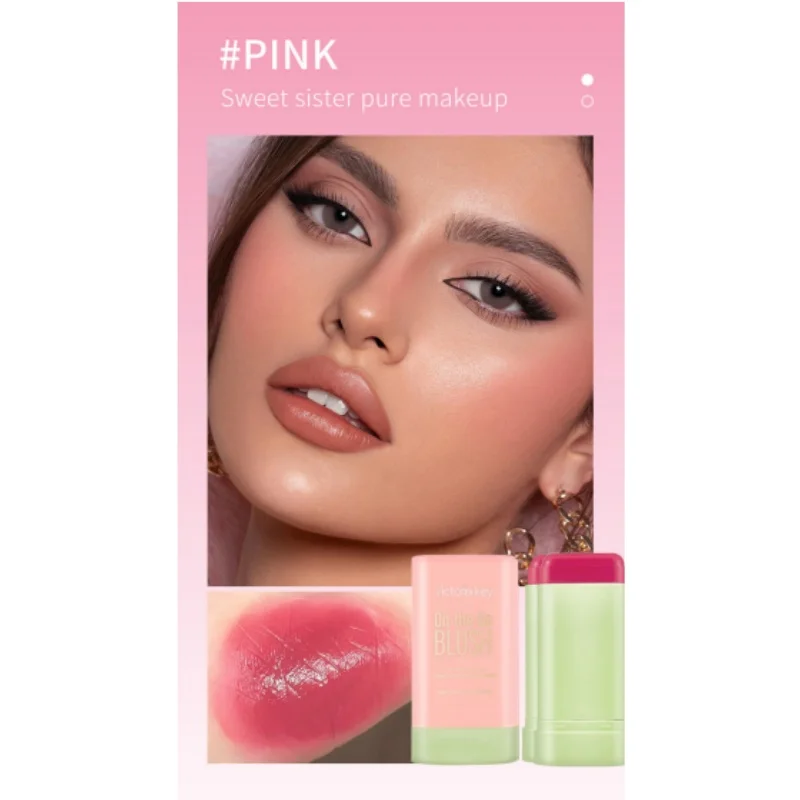 Multi-funzione Blush Stick Natural Cheek Face Rouge Blusher Cream Lasting High Color Rendering Brightening Skin Tone Waterproof