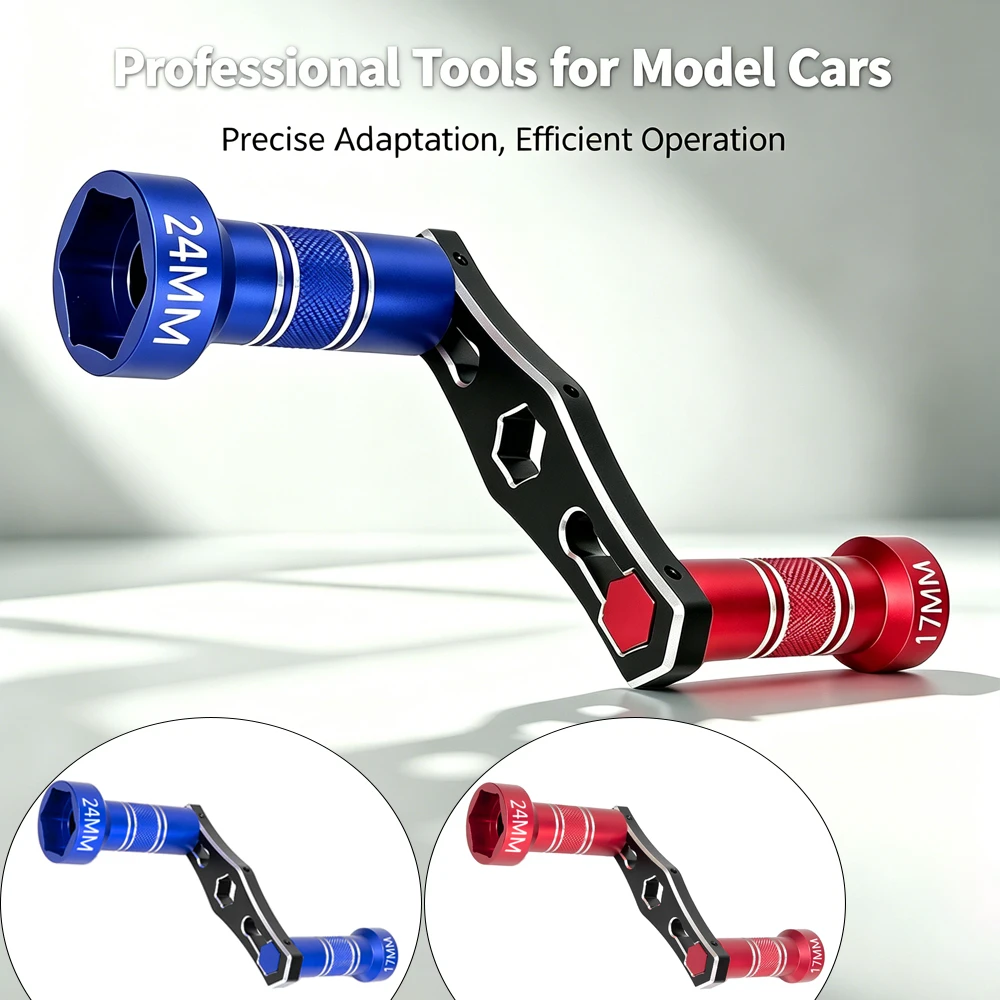 Interchangeable 17mm/24mm Wheel Hex Nutsocket Sleeve Wrench Rc Spanner Repair Tool For1/6 1/8 1/10 Scale Rc Car Trucks Crawler