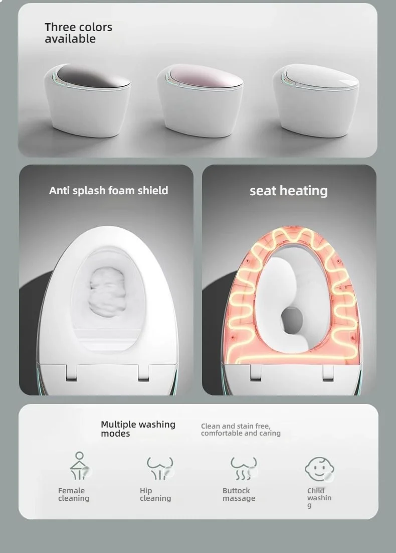 Modern Electric Bidet Smart Toilet With Remote Control Heated Seat Dual-Flush Floor Mounted Luxury Sanitary WC view 4