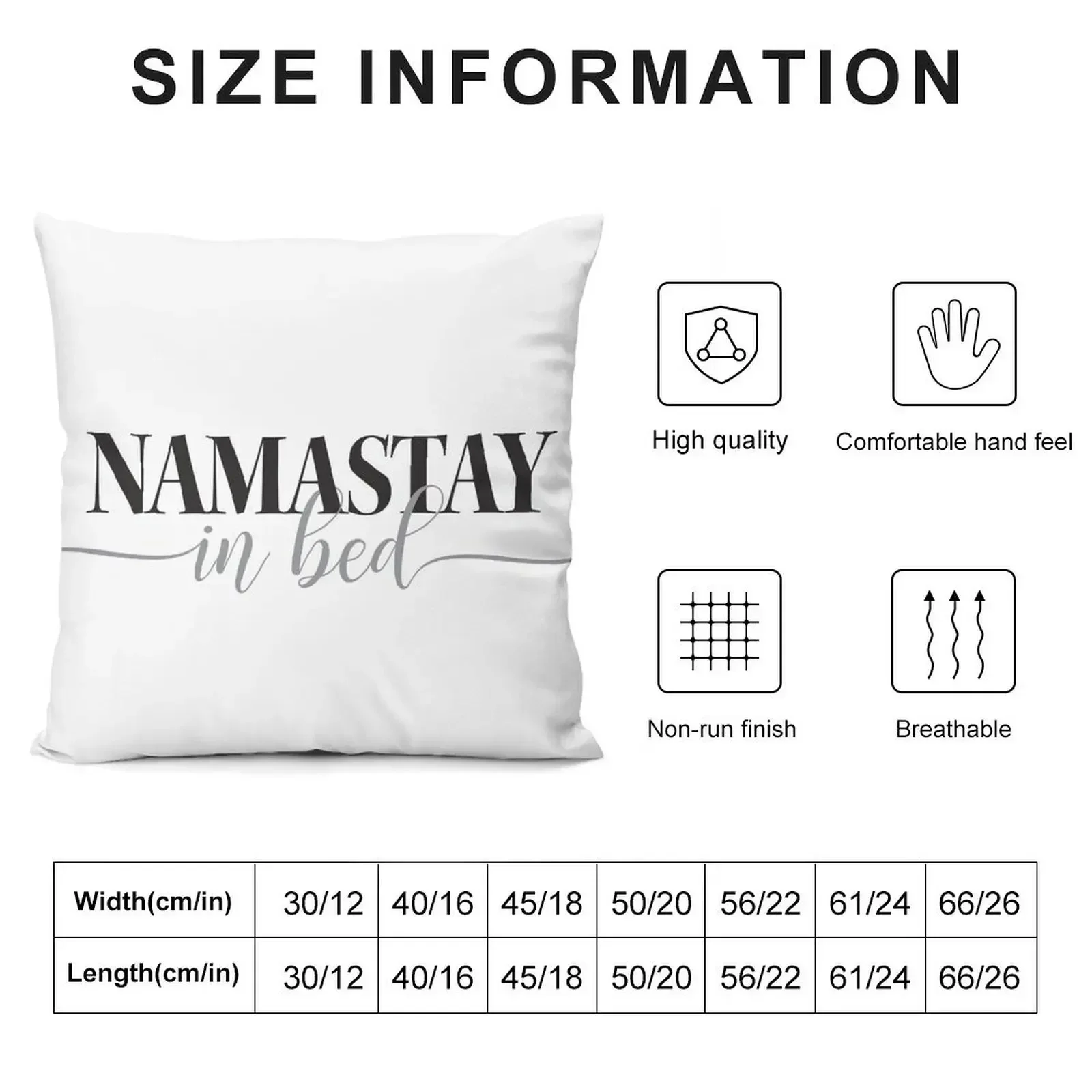 Namastay in Bed Throw Pillow Pillowcase Marble Cushion Cover pillow