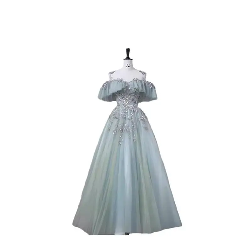 Princ Sle Puffy Rock Abendkleid für Erwachsene, Zeremonie, Leistung, erschwingliches Ballkleid mit hoher Taille, lang, Sve One Oulder