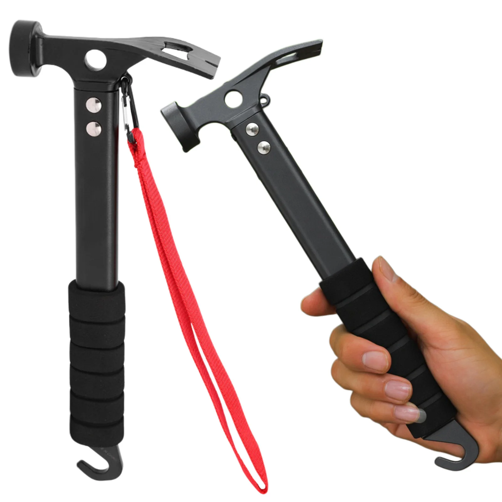 3-In-1 Functional Tent Stake Hammers with Sponges Handle Lightweight Tent Mallet Useful Convinient Hammers for Outdoor Emergency