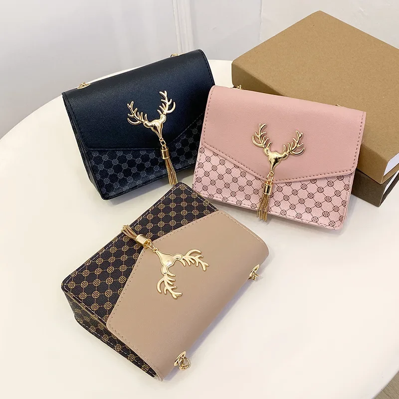 Korean version small square bag 2023 Ladies bag cross-border exclusive bag Women's fashion Lingge chain bag