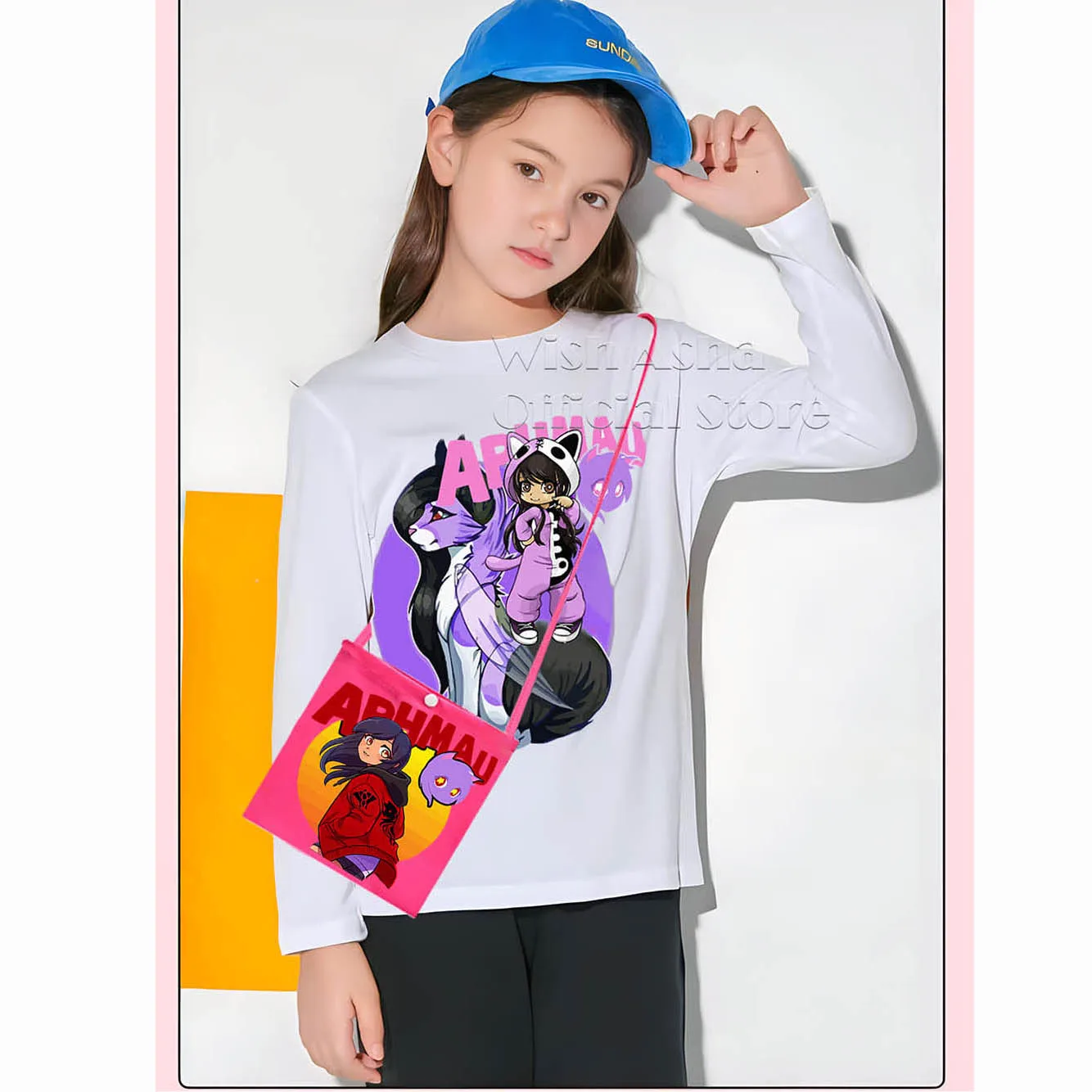 Wish Asha Long Sleeves T-Shirts for Girls Aphmau 3D Print T Shirt Kids Cartoon Tee Anime  Kawaii Tee Tops Children's Clothing