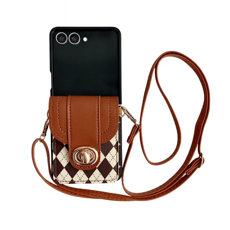Etui z diamentowym wzorem, pasek na karty, do Samsung Galaxy Z Flip 7 8 6 5G ZFlip7 Flip7, ochrona przed zarysowaniami, odporne na wstrząsy, z paskiem na szyję, smycz, osłona. — zdjęcie produktu 7