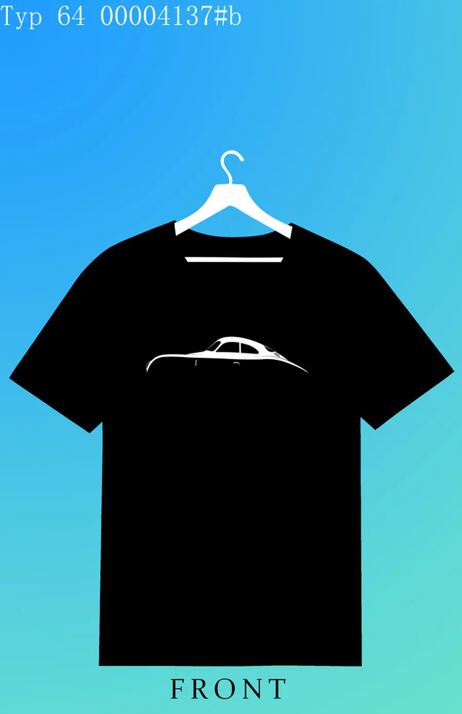 

Car Lovers T-shirt Pors car Typ 64 Men's and Women's Short-Sleeved with Patterns for Summer